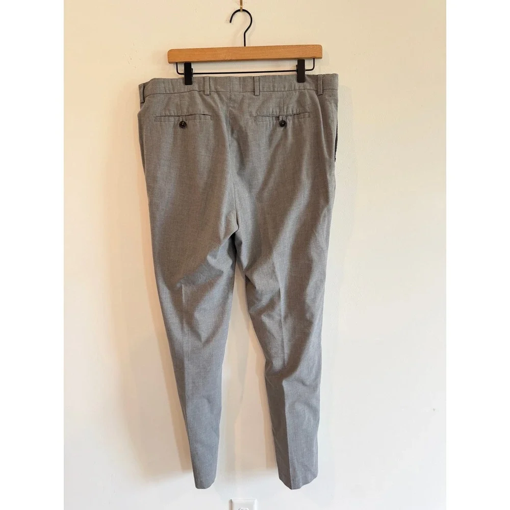 Banana Republic Mens 36x32 Tailored Slim Fit Grey 100% Wool Dress Pants Trousers